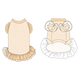 Autumn Vibes Only - Creamy Gingham - La Petite Shimmy Dress With Double Skirt